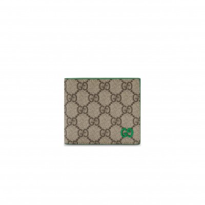 GUCCI GREEN INTERIOR GG BI-FOLD WALLET 768243 (21*9cm)